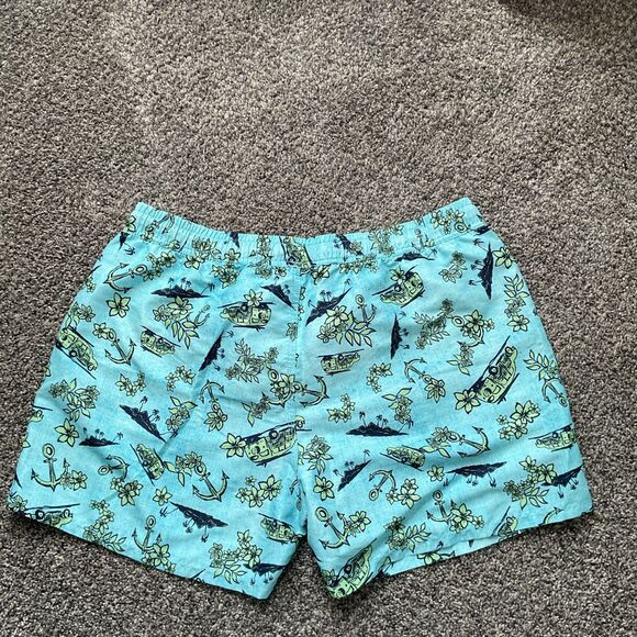 Sperry Men’s Pull On Blue/green Beach Themed Swim Trunks/board Shorts Size XL - Picture 6 of 8